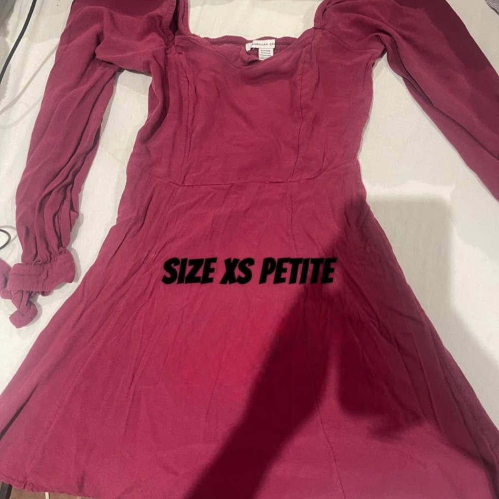 American Eagle Outfitters Long Sleeve Dress - Deep Red